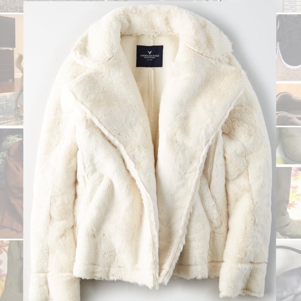 America eagle faux fur jacket
